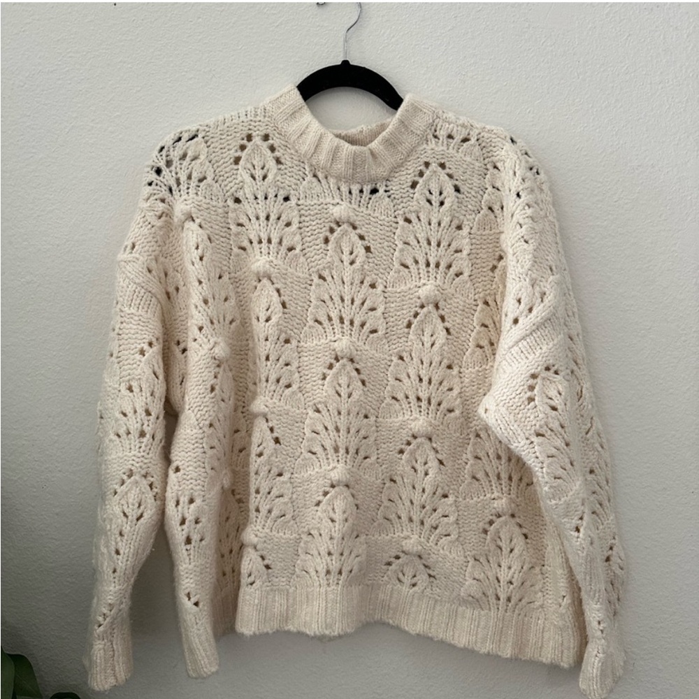 Aerie Cream Knit Sweater